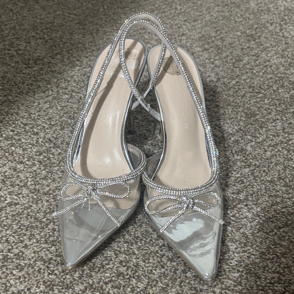 Elegant Silver Women's Slingback Heels